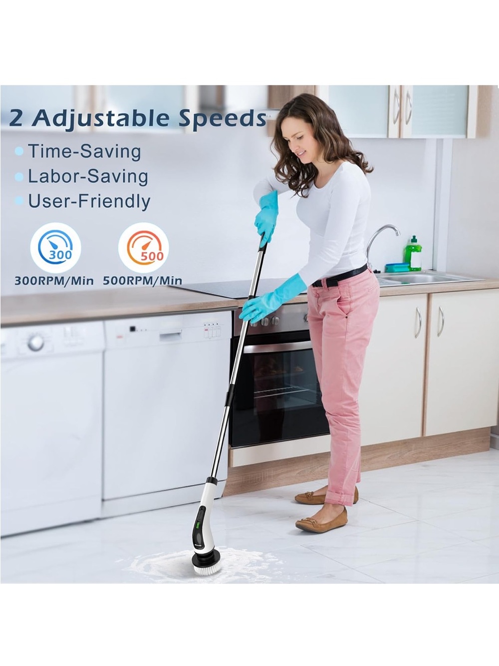 8-in-1 Electric Cleaning Brush - White - Picture 5 of 8